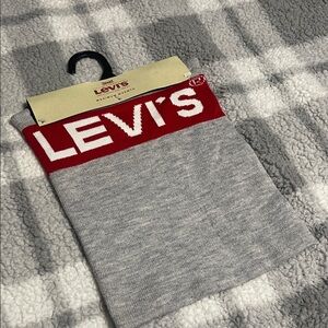 Levi's Bold Red and Gray Knit Scarf